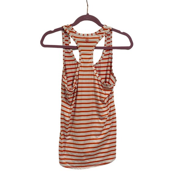 Athleta Chi Striped Racerback Orange/White Tank Top‎ Size S - Picture 6 of 8